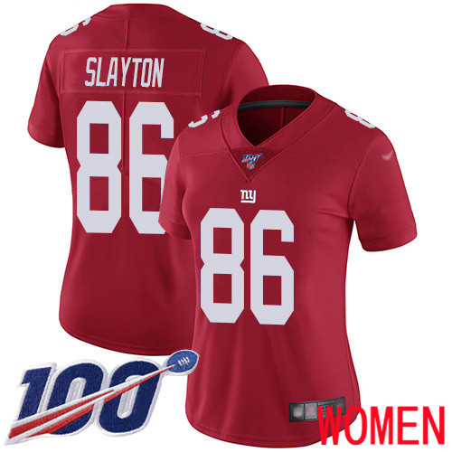 Women New York Giants #86 Darius Slayton Red Limited Red Inverted Legend 100th Season Football NFL Jersey->women nfl jersey->Women Jersey